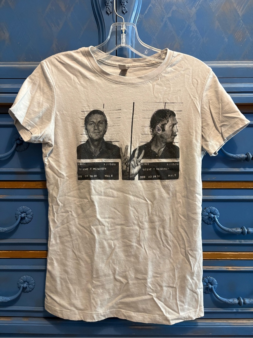 Steve McQueen King of Cool Short Sleeve Mugshot Tshirt